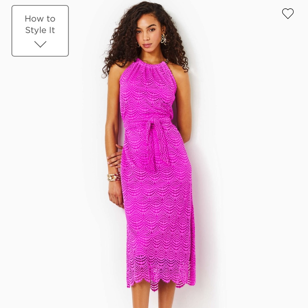Like new Lilly Pulitzer Bingham lace midi dress